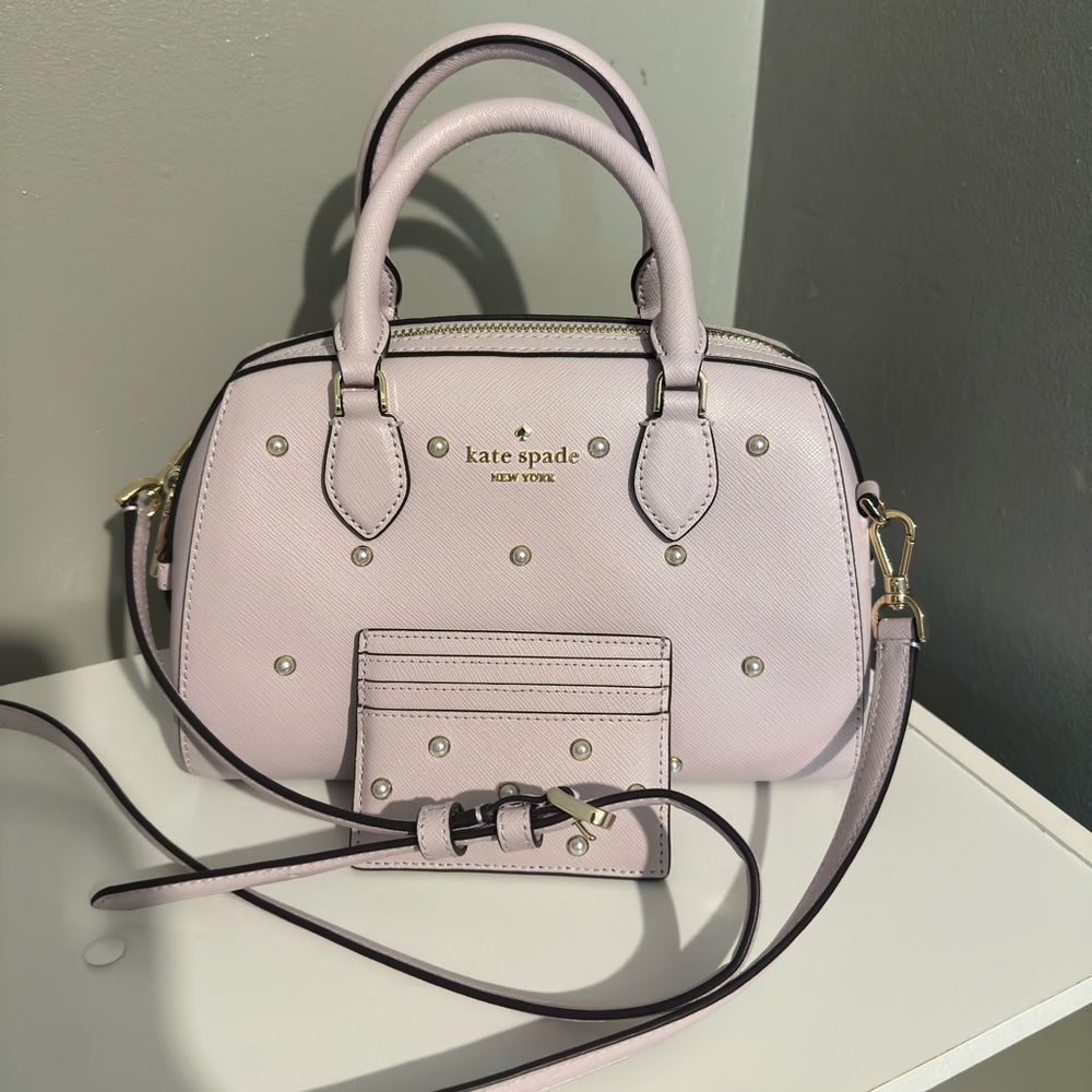Kate Spade Madison Studded Faux Pearls Duffle Crossbody